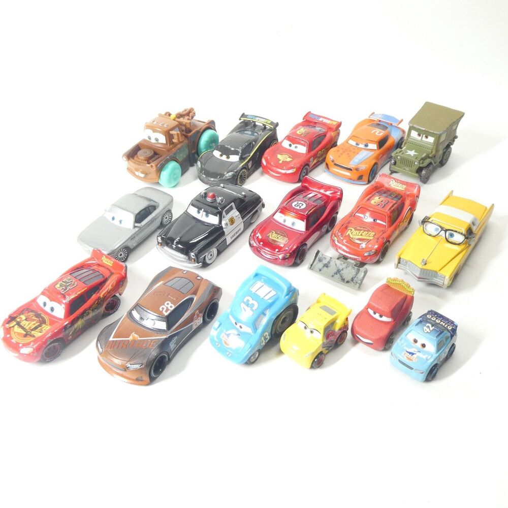 Disney Pixar Cars - Lot of 16 Character Toy Cars Diecast